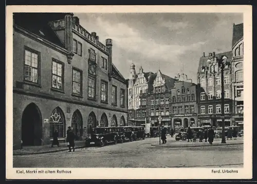AK Kiel, Markt mit altem Rathaus