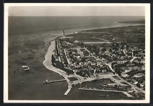 AK Laboe, Ortsansicht vom Flugzeug aus