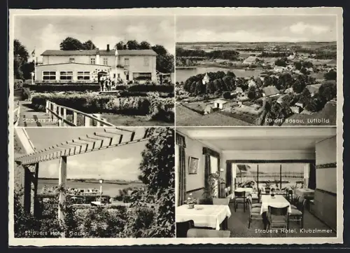 AK Bosau, Ortsansicht vom Flugzeug aus, Strauers Hotel