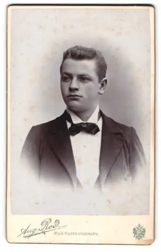 Fotografie Aug. Red., Linz, Landstrasse, Porträt eines jungen Mannes