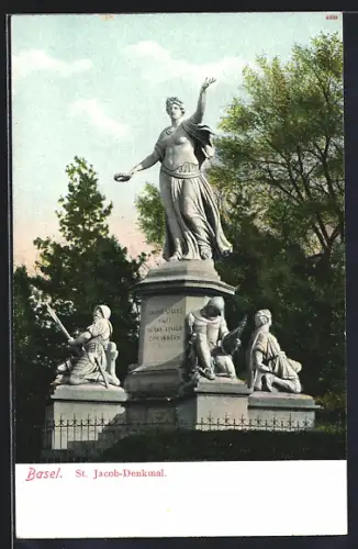 AK Basel, St. Jacob-Denkmal