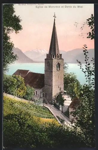 AK Montreux, Eglise et Dents du Midi