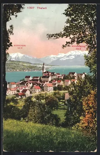 AK Thalwil, Teilansicht mit Schänisberg und Mürtschenstock