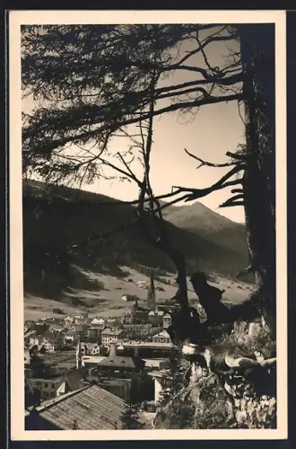 AK Davos, Teilansicht mit Baum