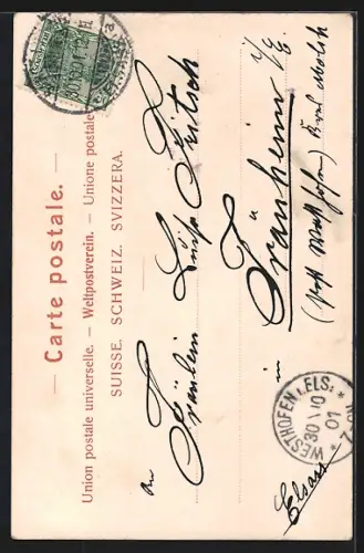 AK Basel, Münster mit Strassenpartie