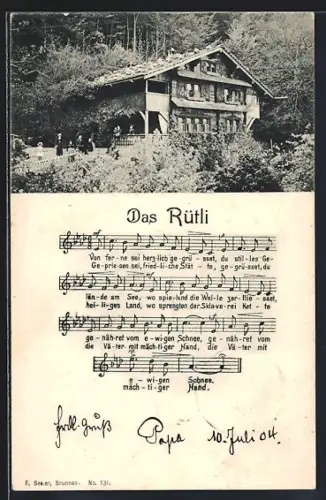 AK Rütli, Waldhaus mit Lied