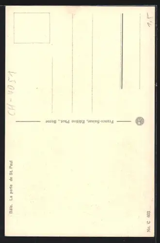 AK Basel, Spalentor mit Strassenpartie