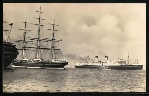 AK Passagierschiff Dominion Monarch, Clipper Cutty Sark, Training Ship Worcester