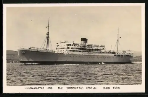 AK Passagierschiff MV Dunnottar Castle, Union-Castle Line