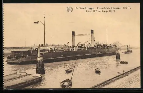 AK Zeebrugge, Fährschiff Trainferry im Hafen
