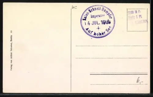 AK Passagierschiff Imperator auf hoher See