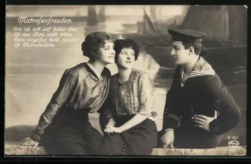 AK Matrose mit hübschen Frauen
