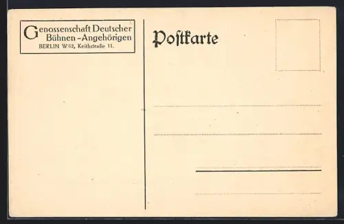 AK Berlin-Schöneberg, Genossenschaft Deutscher Bühnen-Angehörigen, Keithstrasse 11, Quittung Mitgliedsbeitrag 1926