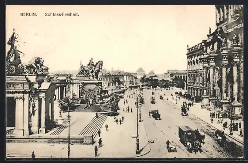 AK Berlin, Schloss-Freiheit am Nationaldenkmal