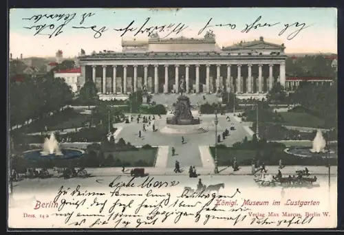AK Berlin, Kgl. Museum im Lustgarten aus der Vogelschau