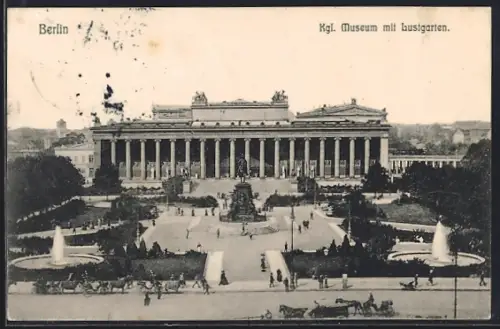 AK Berlin, Kgl. Museum mit Lustgarten, gesehen aus der Vogelschau