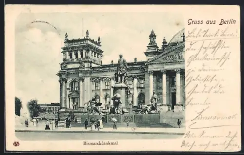 AK Berlin, Bismarckdenkmal am Reichstag