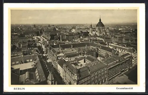 AK Berlin, Blick vom Rathausturm zum Dom