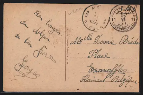 AK Essen / Ruhr, Partie vor dem Justizgebäude