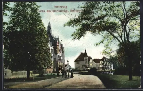 AK Oldenburg / O., Partie am Grossherzogl. Amtsgericht
