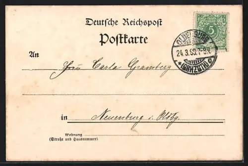 AK Oldenburg / O., Gartenstrasse mit Lambertikirche