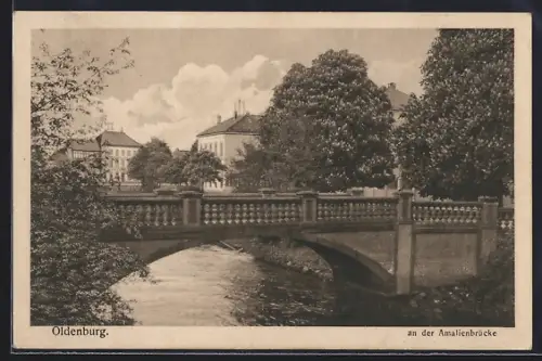 AK Oldenburg / O., Partie an der Amalienbrücke