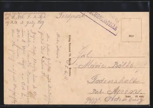 AK Oldenburg / O., Amalienbrücke mit Flusspartie