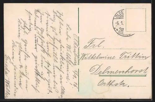 AK Oldenburg / O., Amalienbrücke mit Flusspartie