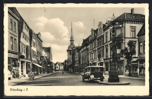 AK AK Oldenburg / O., Heilig-Geiststrasse mit Autos und Geschäften