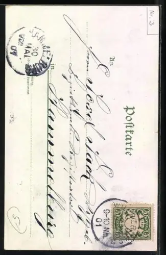 Glitzer-Perl-AK Mädchen mit Blumen im Haar