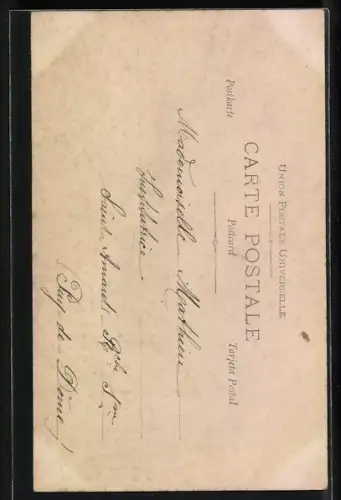 Glitzer-Perl-AK Hübsche Frau mit Hut