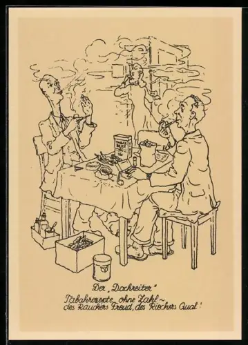 AK Männer probieren Tabakrezepte aus, Kriegsnot, BRD