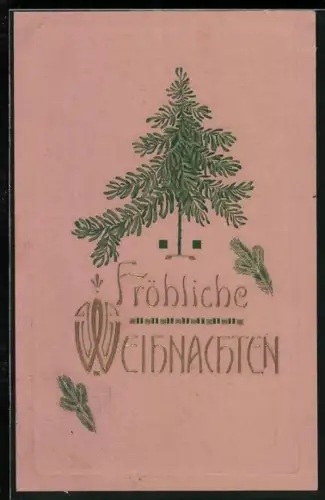 AK Weihnachtsbaum und Tannenzweige