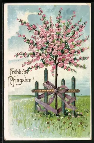 AK Pfingst-Rosen auf einer Wiese