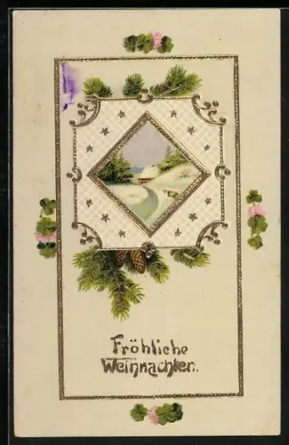 AK Winterliche Landschaft zu Weihnachten