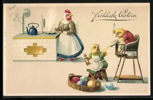 AK Osterküken streiten sich in der Küche