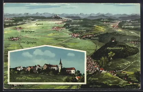 Künstler-AK Eugen Felle: Berkheim / Riss, Kloster Bonlanden und Umgebung