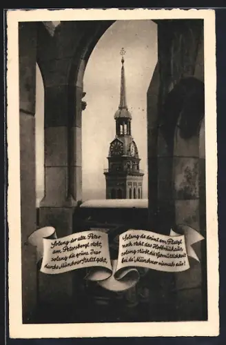 AK München, Blick auf die Peterskirche (Alter Peter)