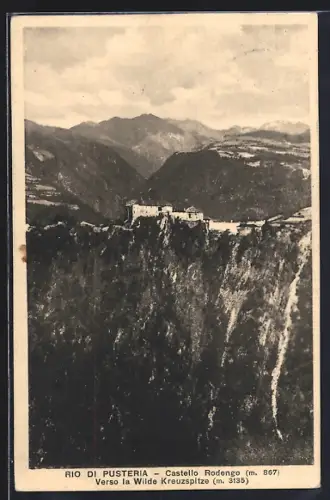 AK Rio di Pusteria, Castello Rodengo verso la Wilde Kreuzspitze