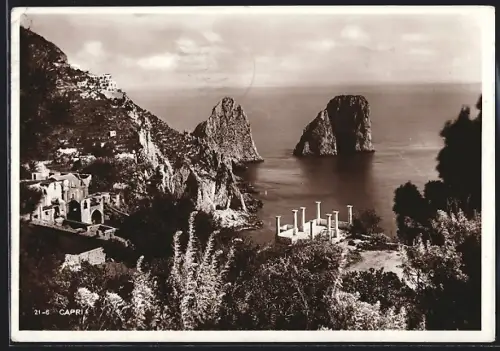AK Capri, Blick auf die Küste