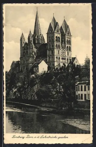 AK Limburg / Lahn, Dom von der Lahnbrücke aus