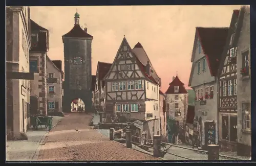 AK Rothenburg / Tauber, Plönlein, Strassenpartie