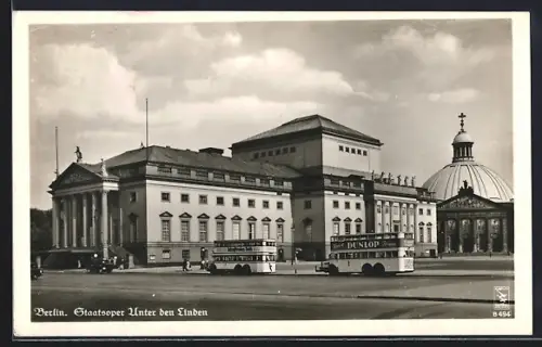 AK Berlin, Unter den Linden, Ansicht der Staatsoper