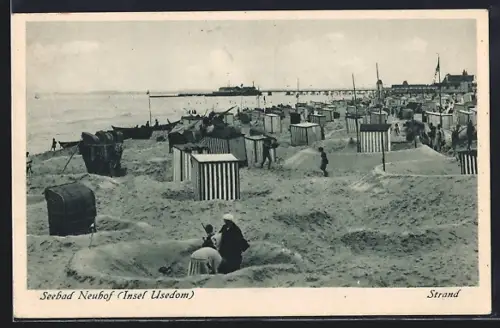 AK Neuhof / Seebad, Insel Usedom, Strandpartie