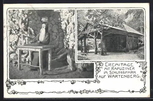 AK Geisingen / Baden, Eremitage mit Kapuziner, Schlosspark