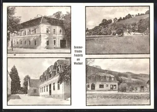 AK Feistritz am Wechsel, Bäckerei, Burg-Cafe, Partie im Ort