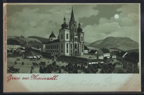 AK Mariazell, Kirche mit Umgebung