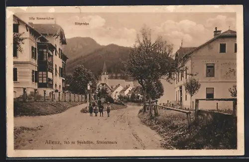 AK Aflenz /Steiermark, Villa Nimmerrichter und Bürgeralpe