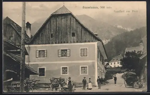 AK Seewiesen, Ortsansicht mit Gasthof zur Post