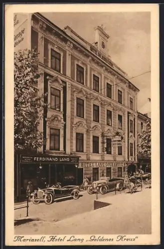 AK Maria-Zell, Hotel Lang, Goldenes Kreuz